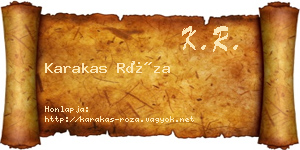 Karakas Róza névjegykártya