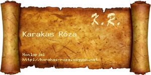 Karakas Róza névjegykártya